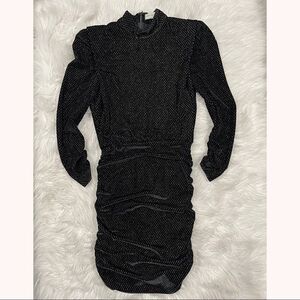 𝅺rebecca Vallance Viper Long Sleeve Black Mini Dress Sz 0